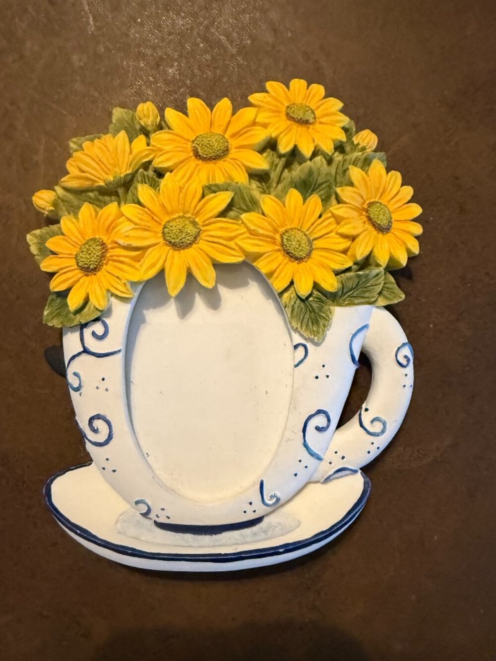 6” Sunflowers in Teacup Photo Frame